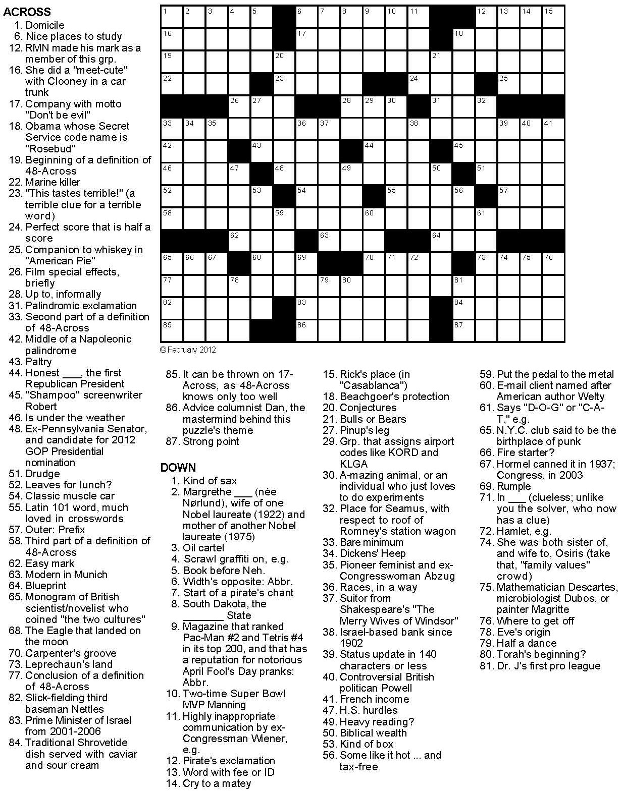 Printable Cryptic Crosswords Printable Word Searches