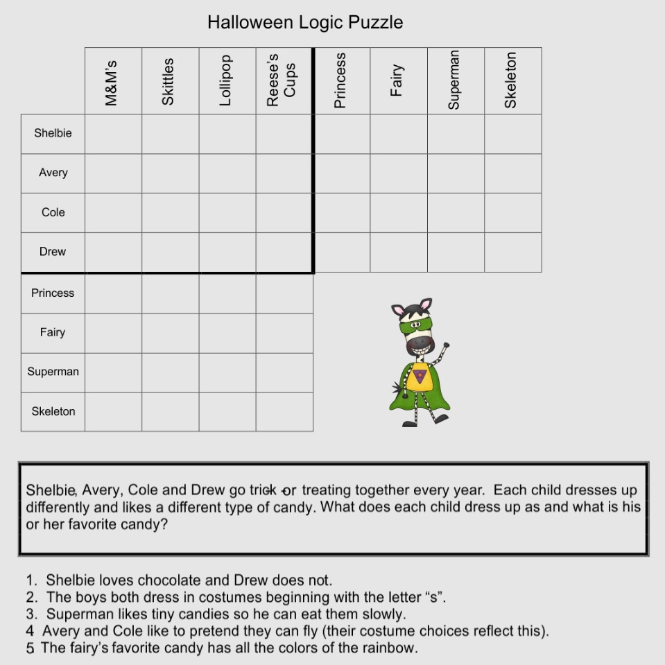 Printable Deduction Puzzles Printable JD