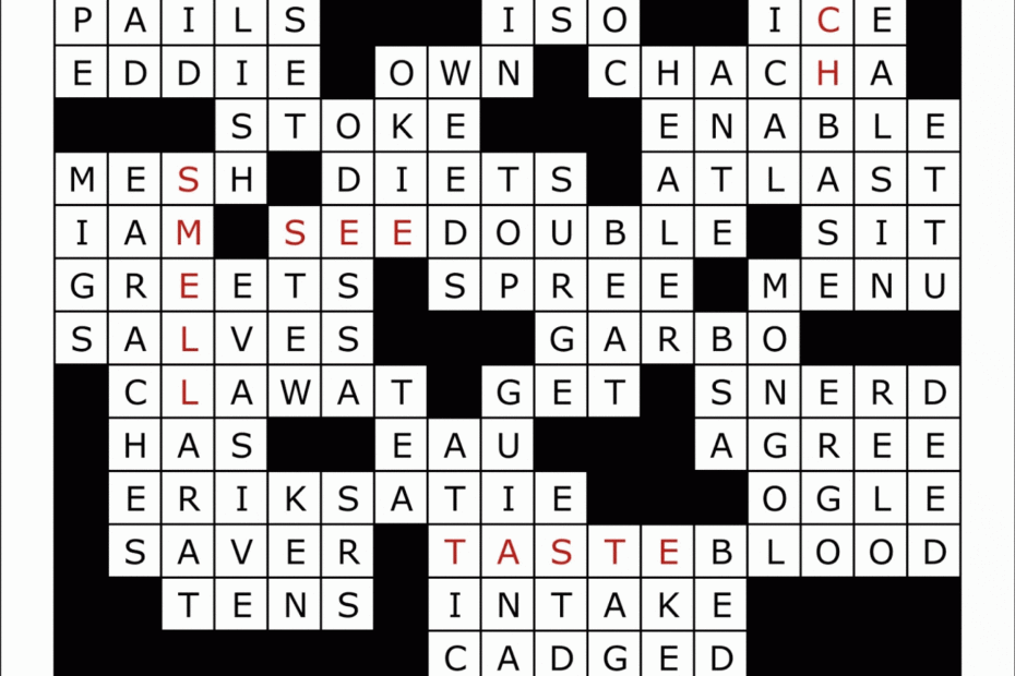 Printable Diagramless Crossword Puzzles Printable Crossword Puzzles