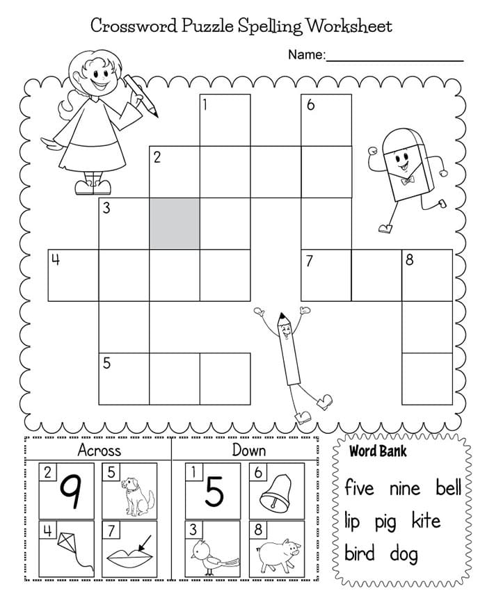 Printable Easy Crossword Puzzles For Kindergarten Free Download And 