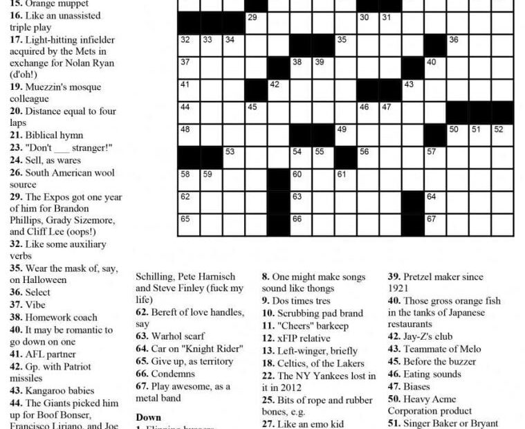 Printable Easy Crosswords For Adults Printable Lab