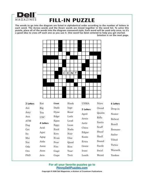 Printable Fill In Word Puzzles Printable And Enjoyable Learning