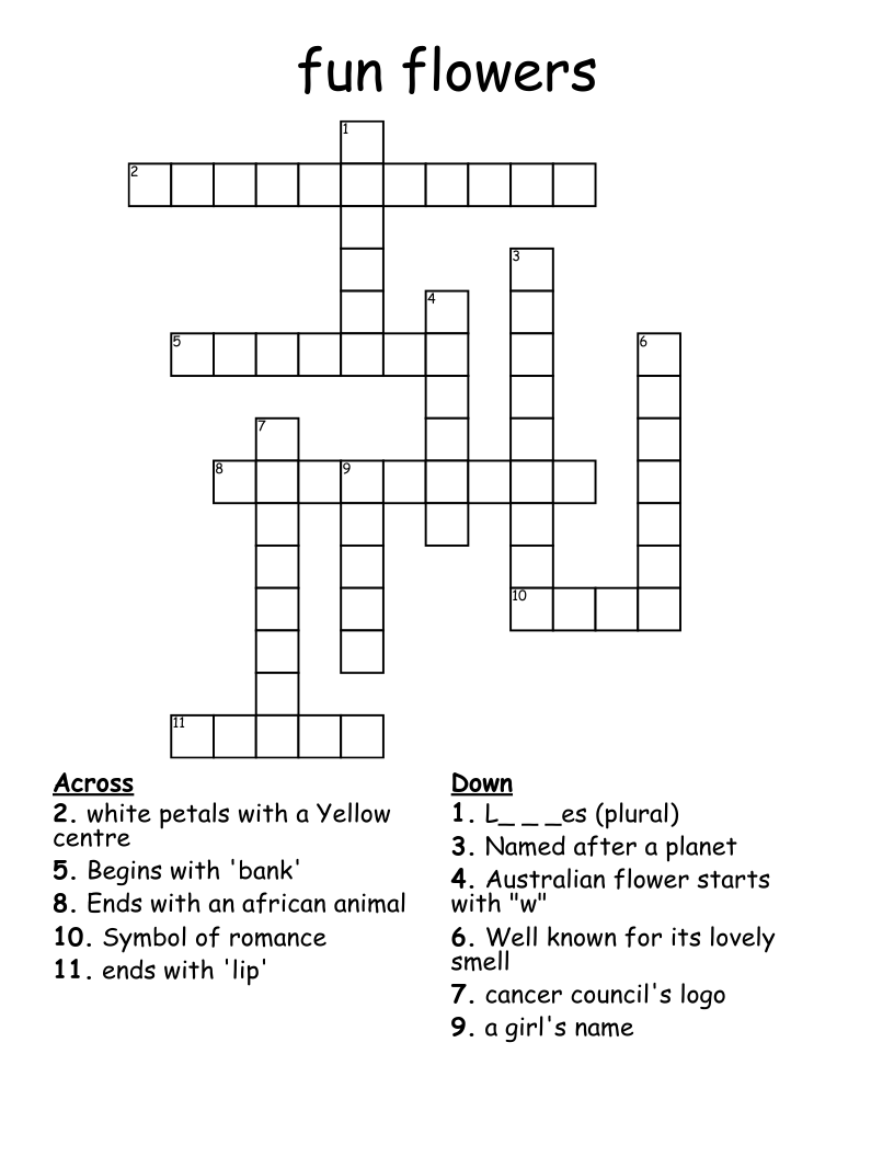 Printable Flower Puzzle Printable Crossword Puzzles Vrogue co