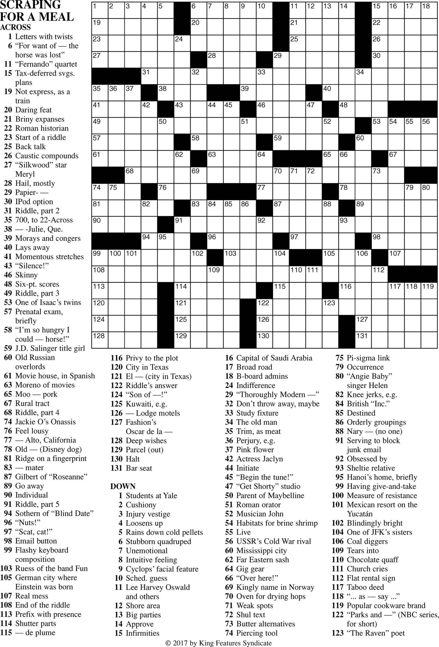 Printable Frank Longo Premier Crossword Puzzles James Crossword Puzzles