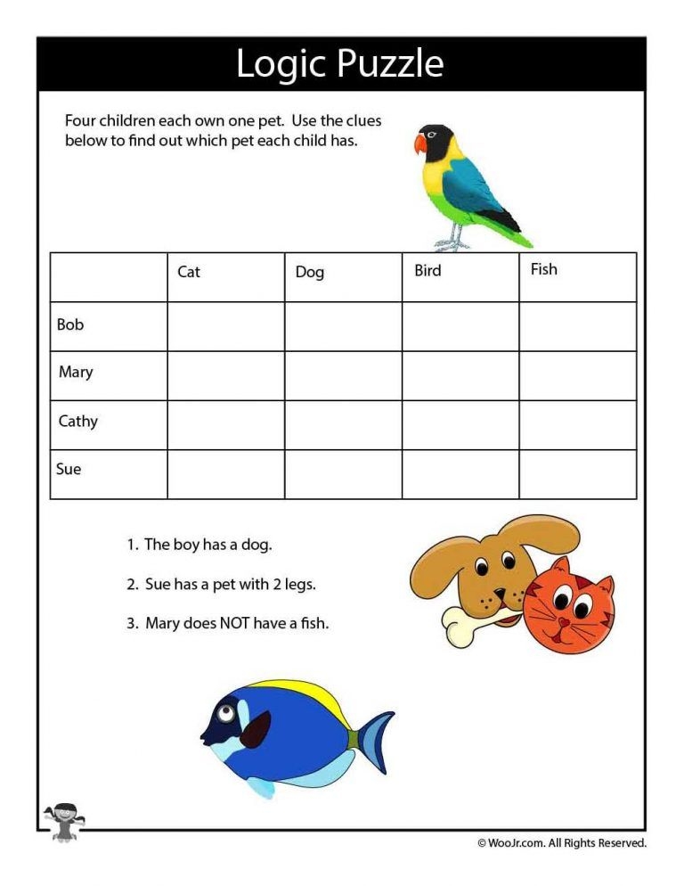 Printable Free Logic Puzzles