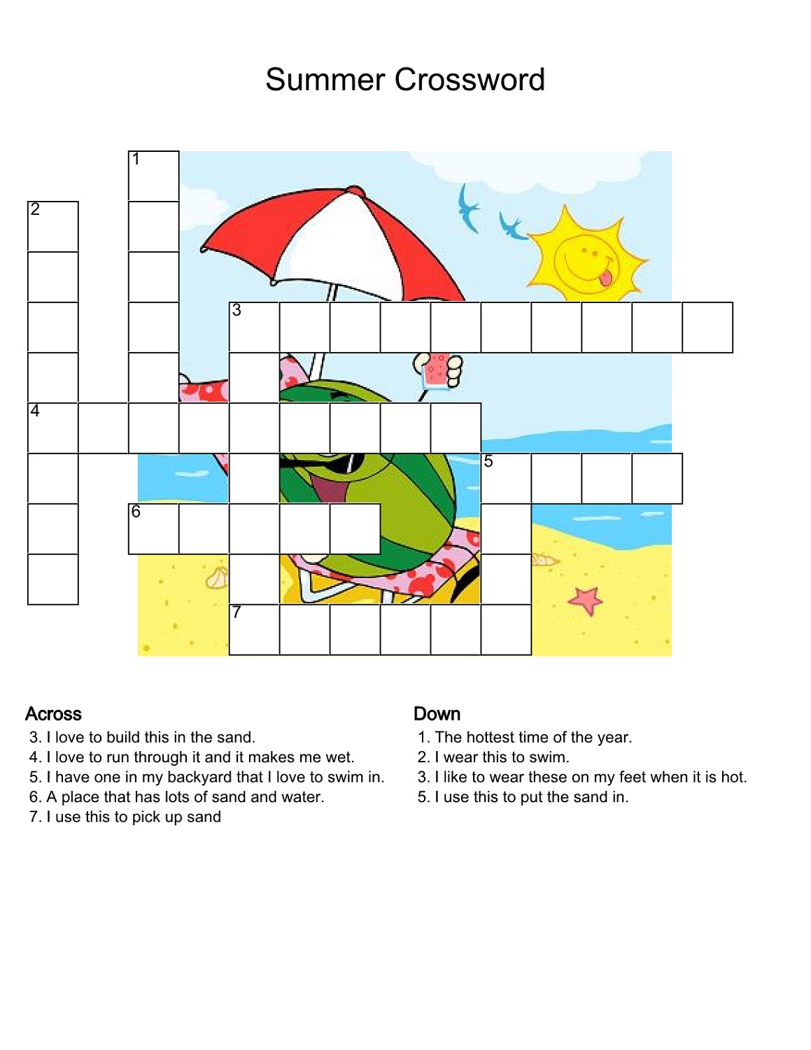 Printable Fun Crosswords For Kids 101 Activity