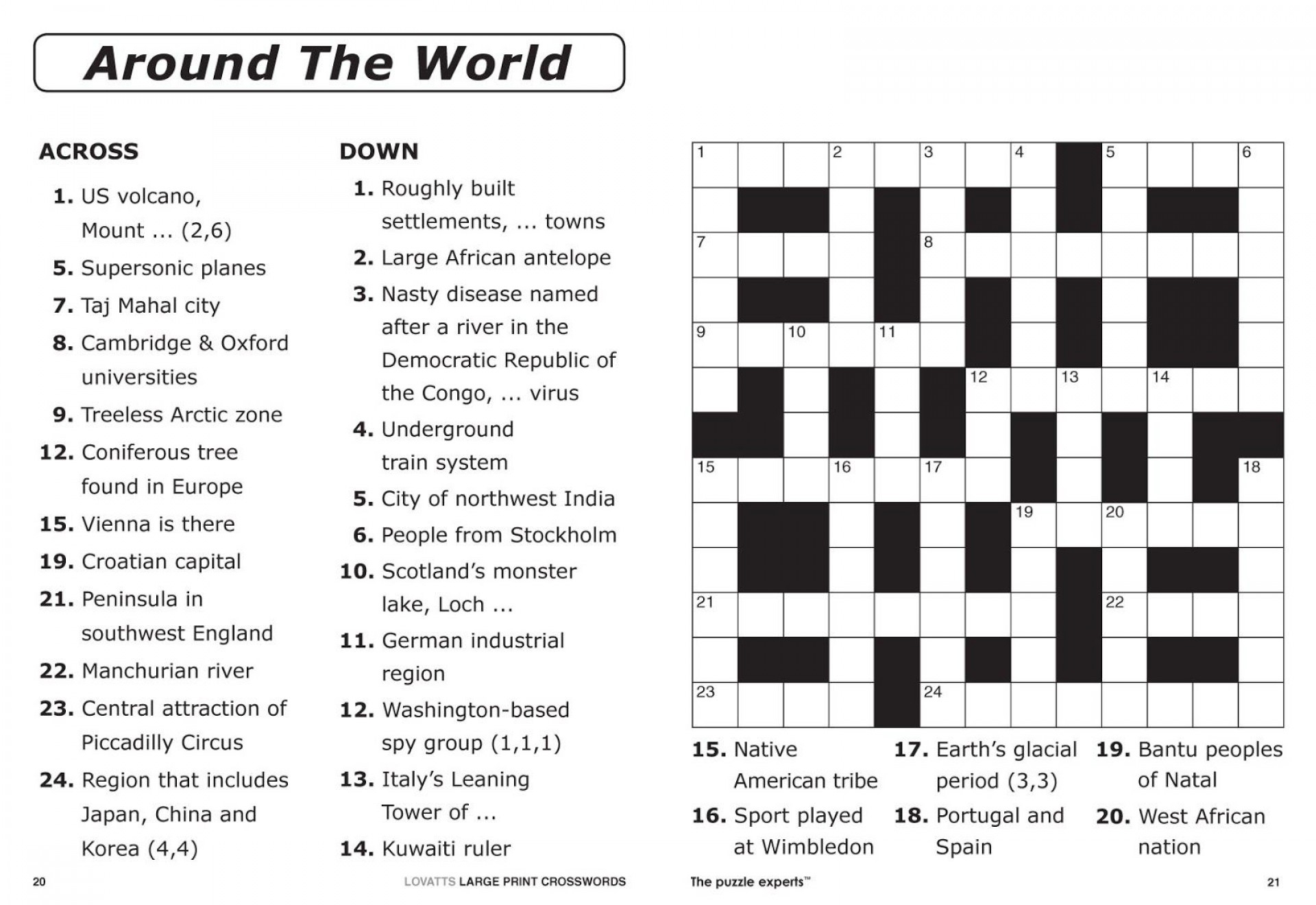 Printable Giant Crossword Puzzles Printable Crossword Puzzles