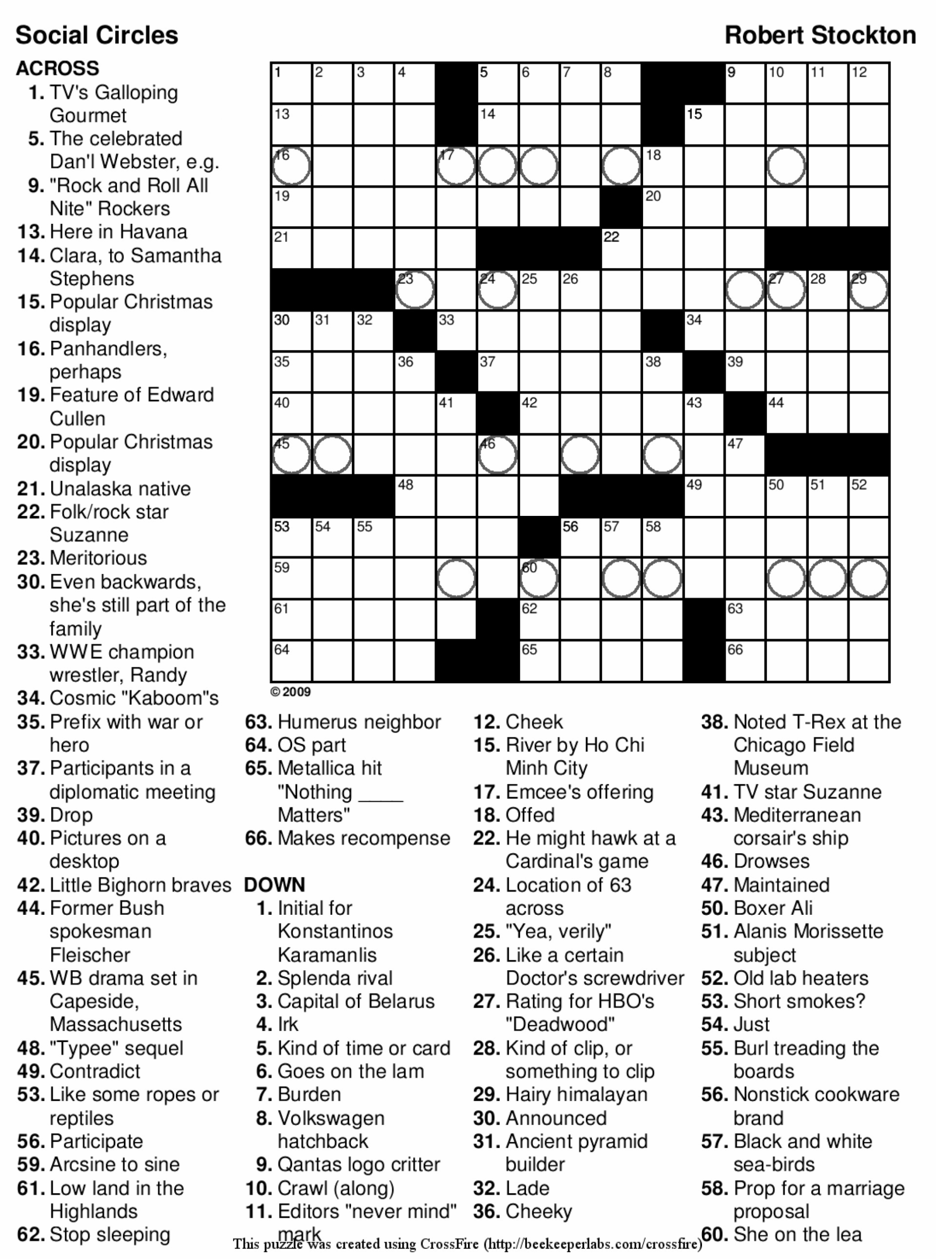 Printable Hard Crossword Puzzles