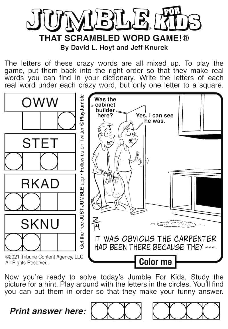 Printable Jumble Puzzle For Today FREE Printables