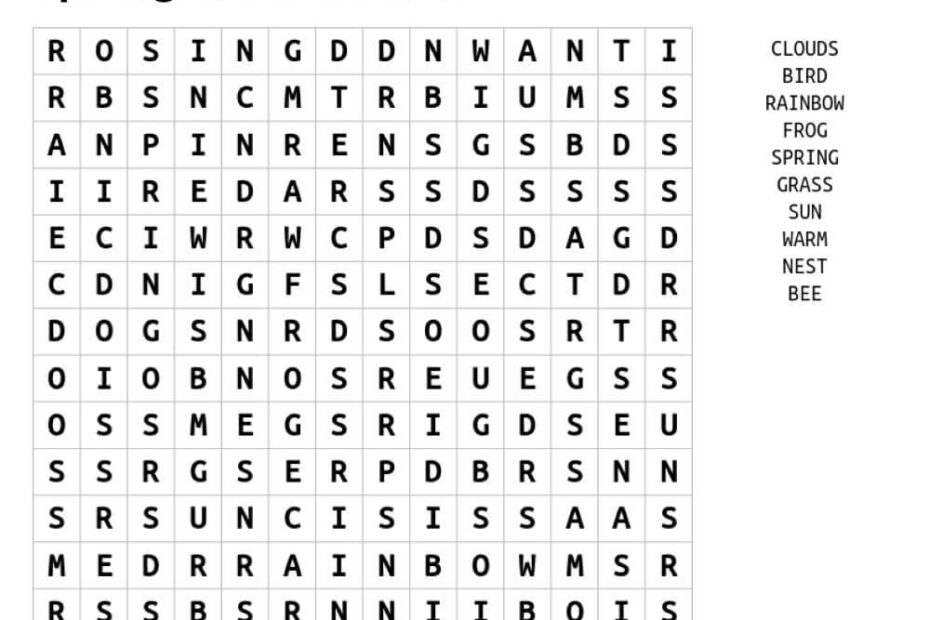 Printable Kids Word Search Puzzle Free Download And Print For You