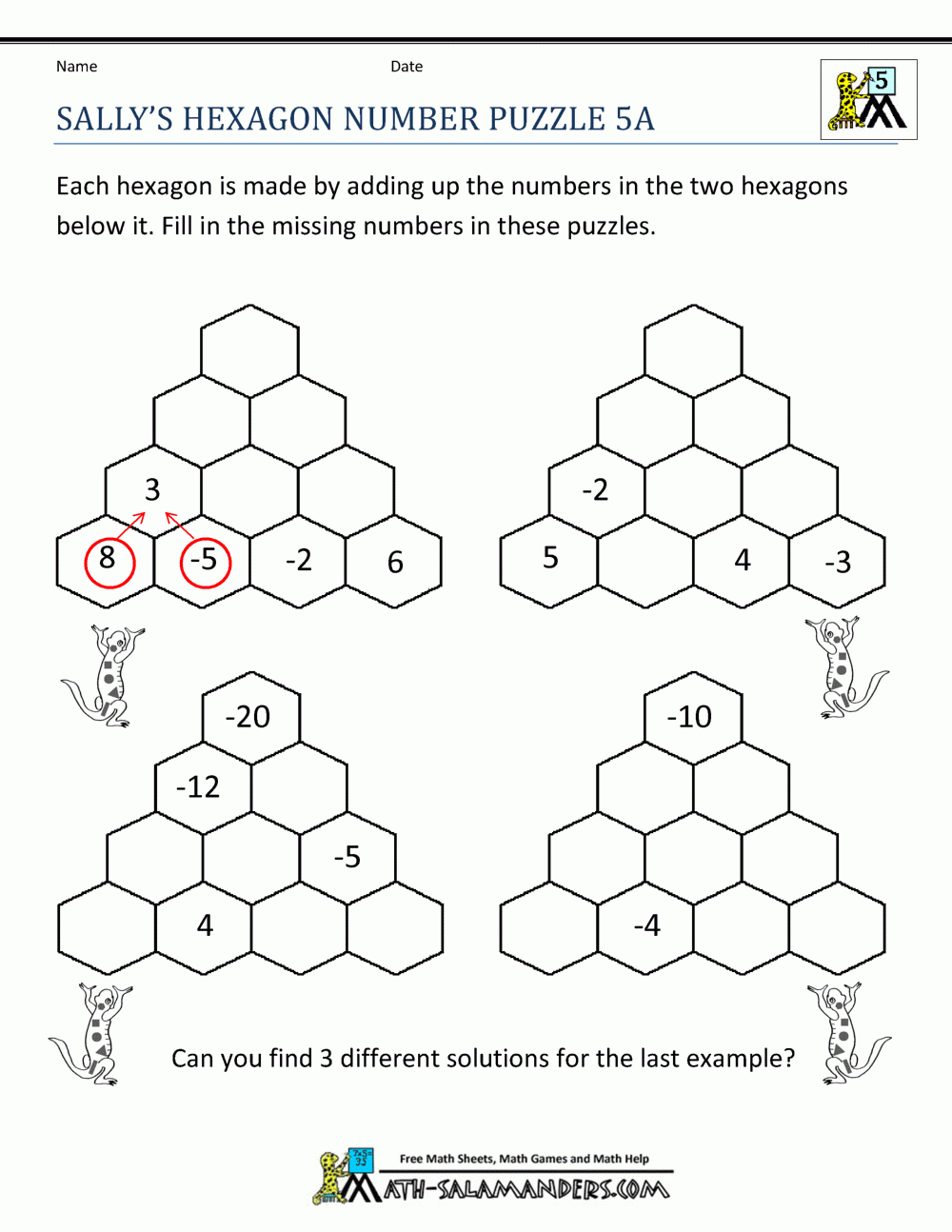 Printable Math Puzzles 5th Grade