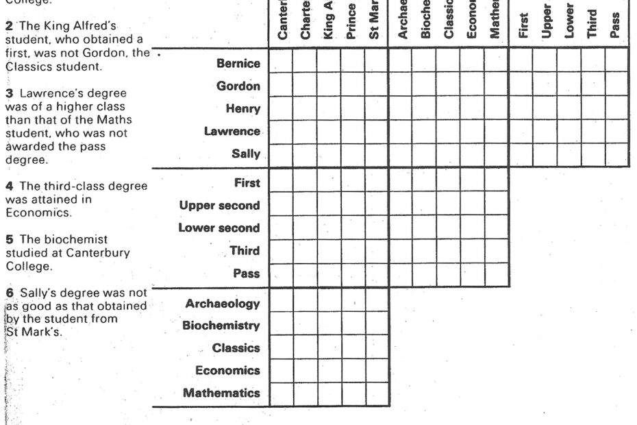 Printable Mind Puzzles