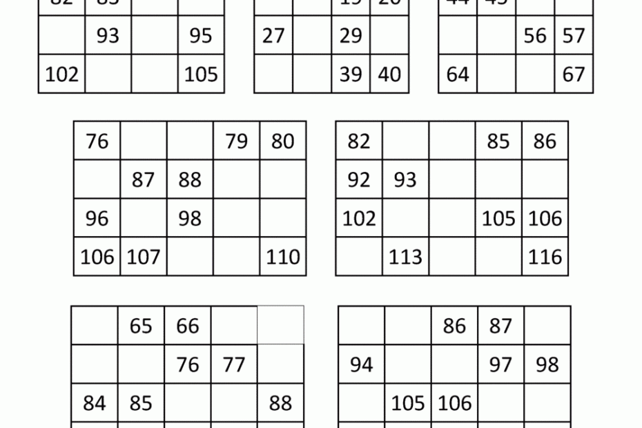 Printable Number Puzzles