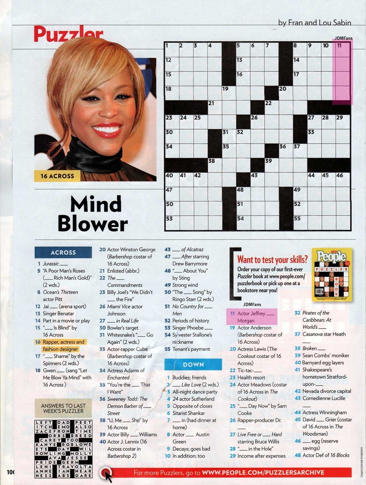 Printable People Magazine Crossword Puzzles Printable Crossword Puzzles