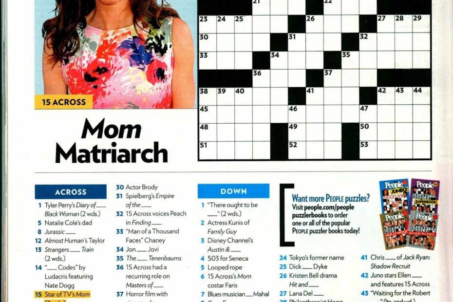 Printable People Magazine Crossword Puzzles Printable Crossword Puzzles