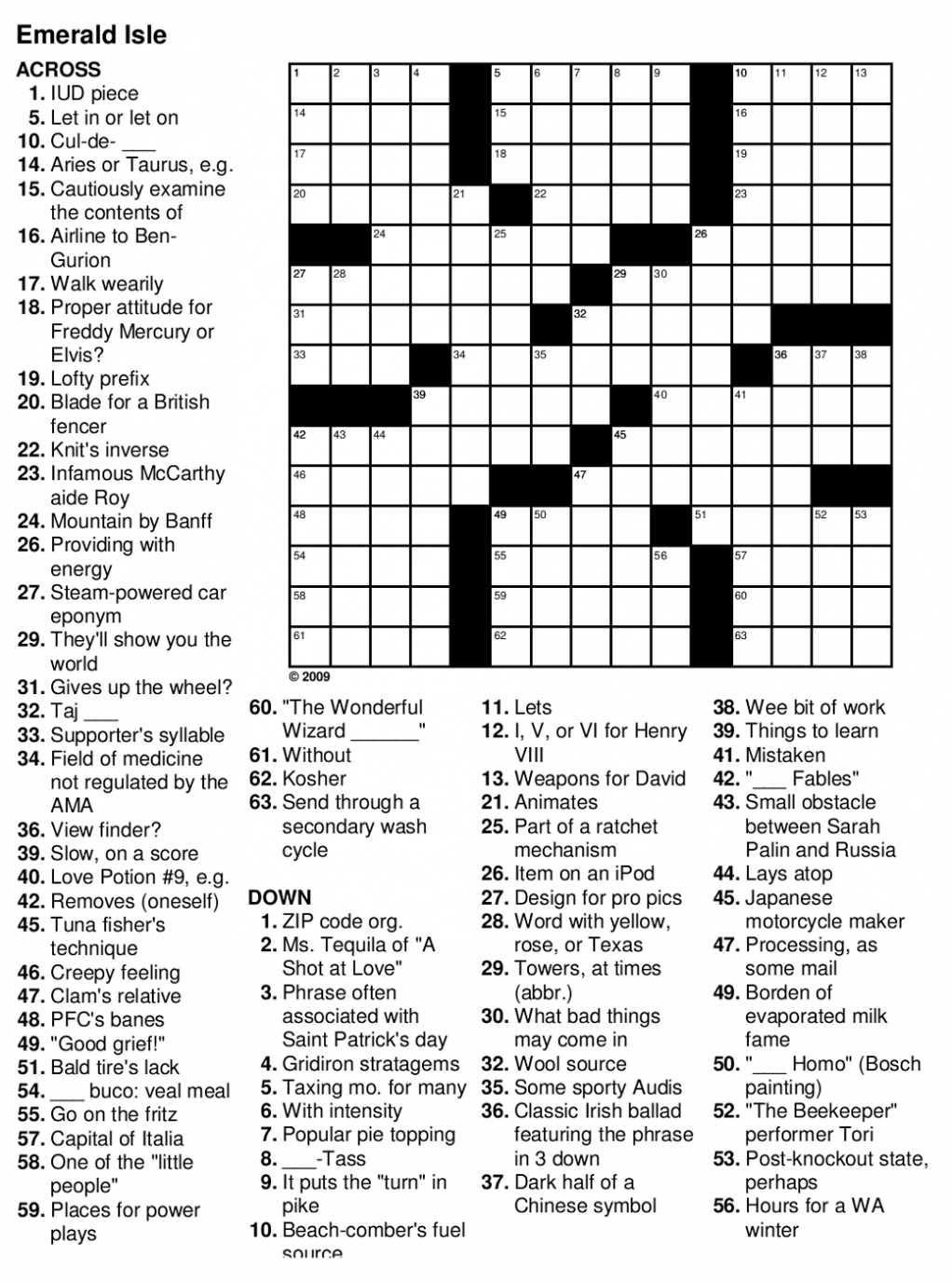 Printable Puzzles Adults Printable Crossword Puzzles