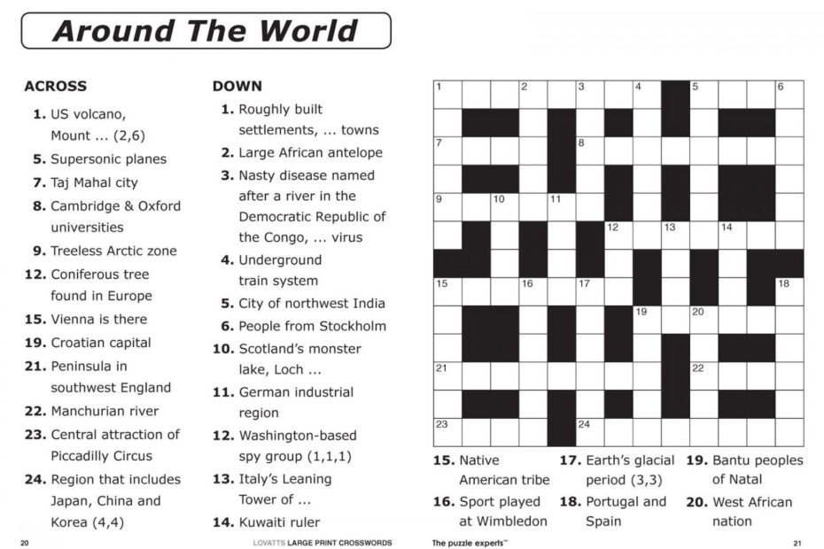 Printable Puzzles Adults Printable Crossword Puzzles