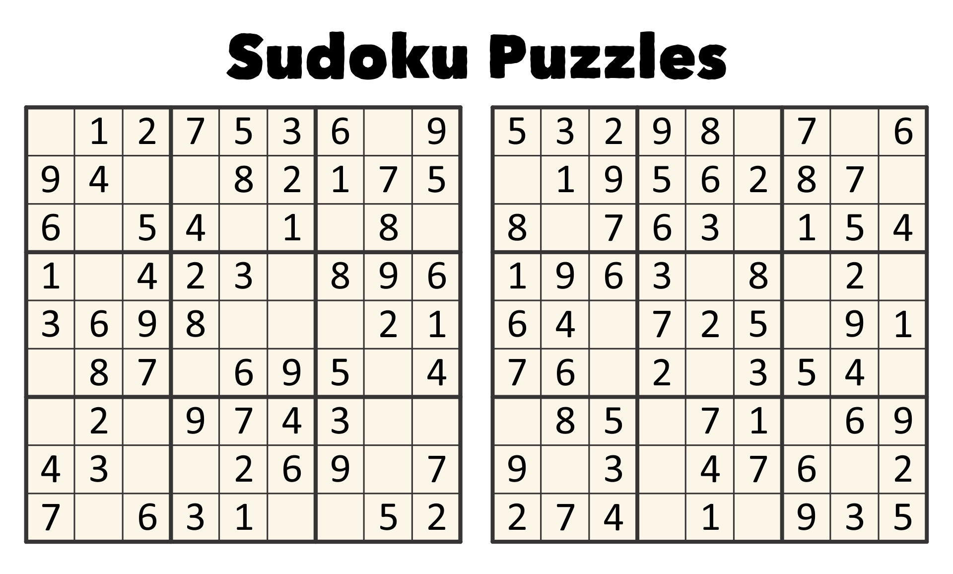 Printable Soduku Puzzles