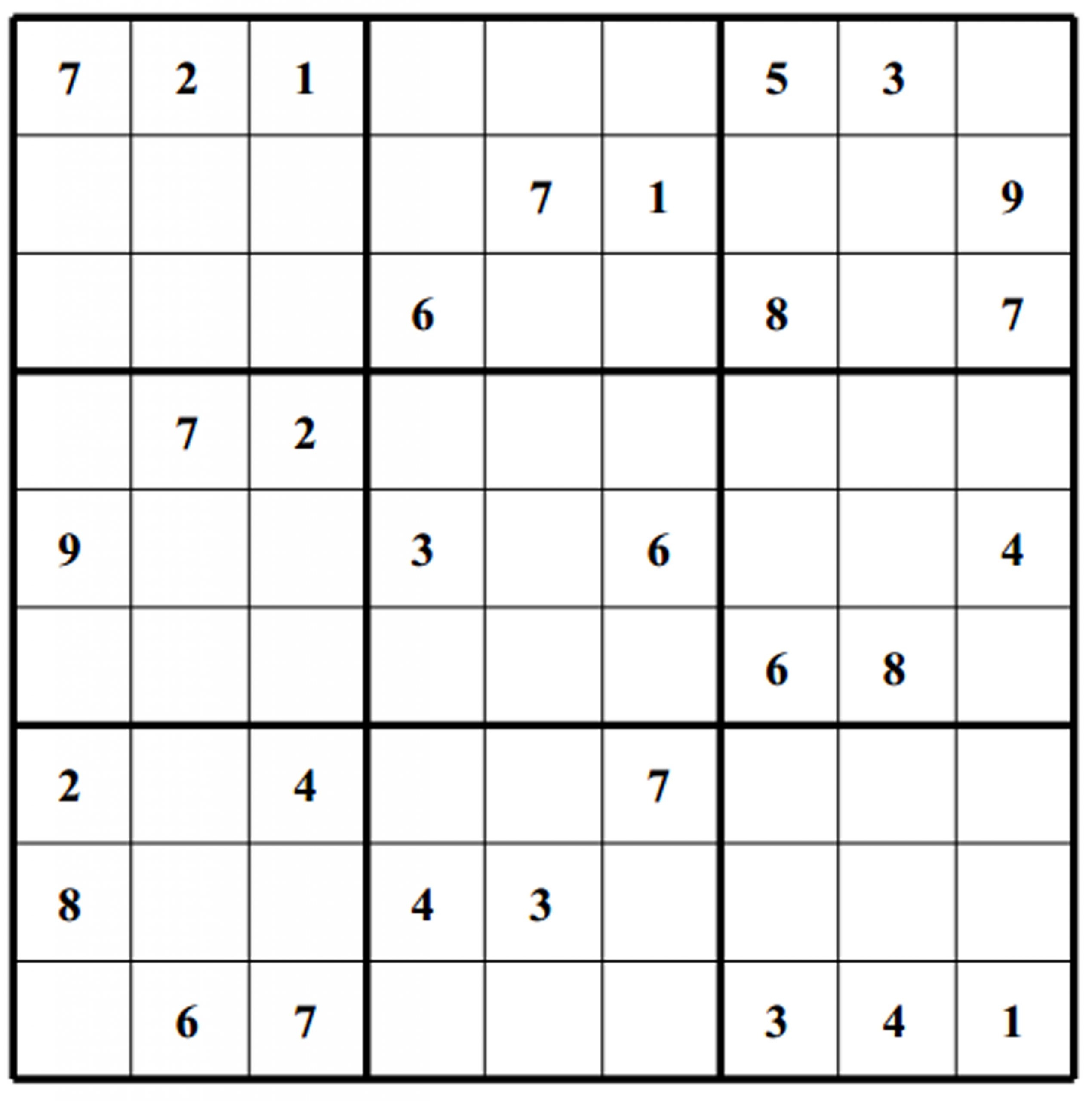 Printable Sudoku Puzzles Free