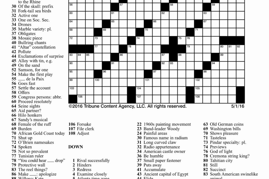 Printable Sunday Crossword Puzzles James Crossword Puzzles