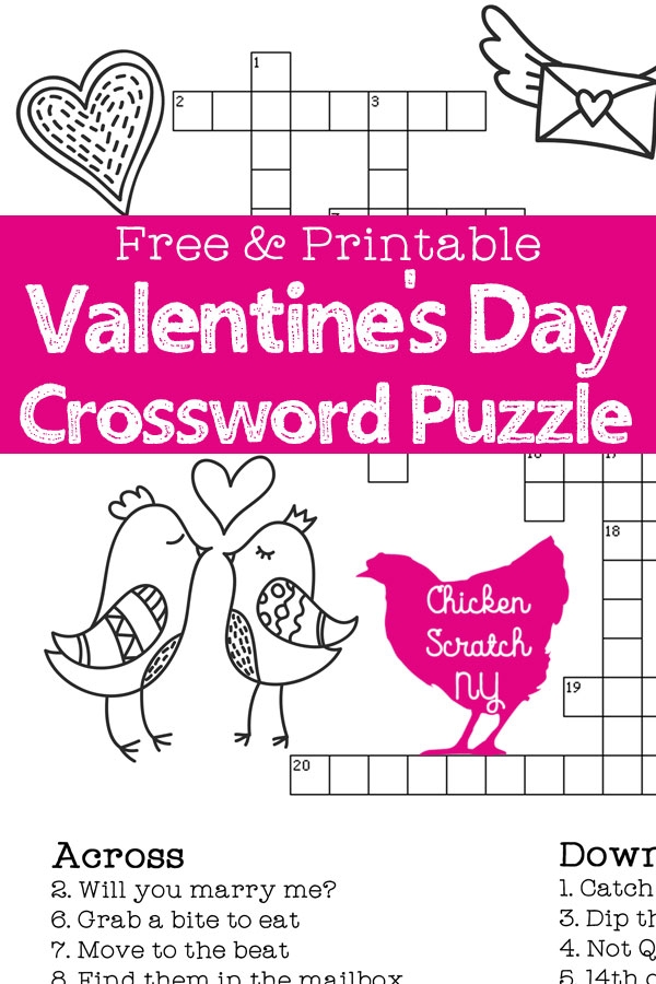 Printable Valentine 39 s Day Crossword Puzzle