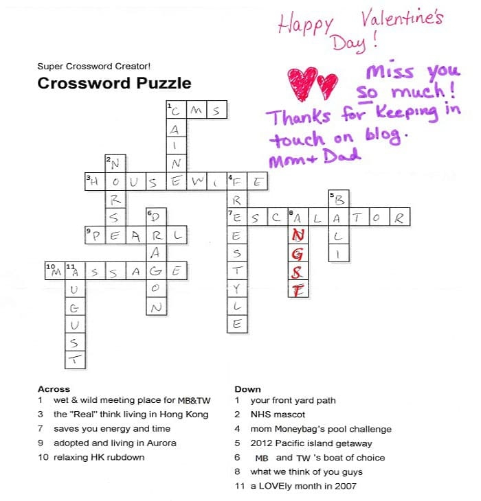 Printable Valentine Crossword Puzzles Letters Free Download And Print 