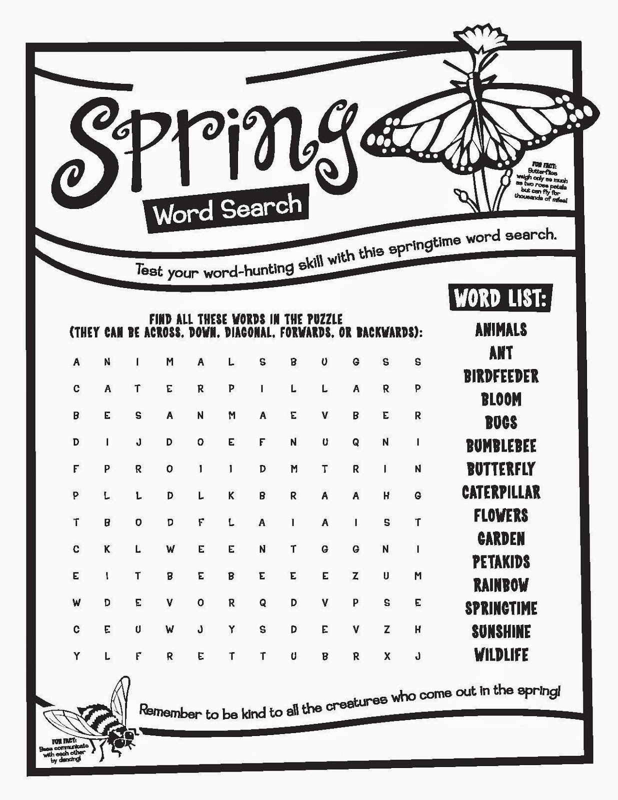 Printable Word Find Puzzles Free For Kids