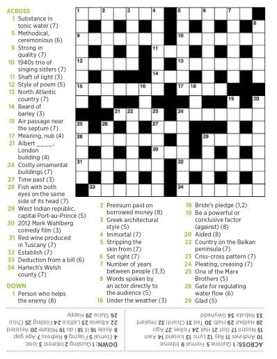 Readers Digest Crossword Puzzles Printable Lab