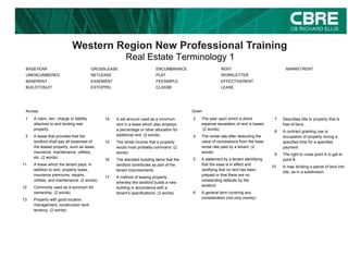 Real Estate Terms Crossword PPT Real Estate Terms Crossword PPT