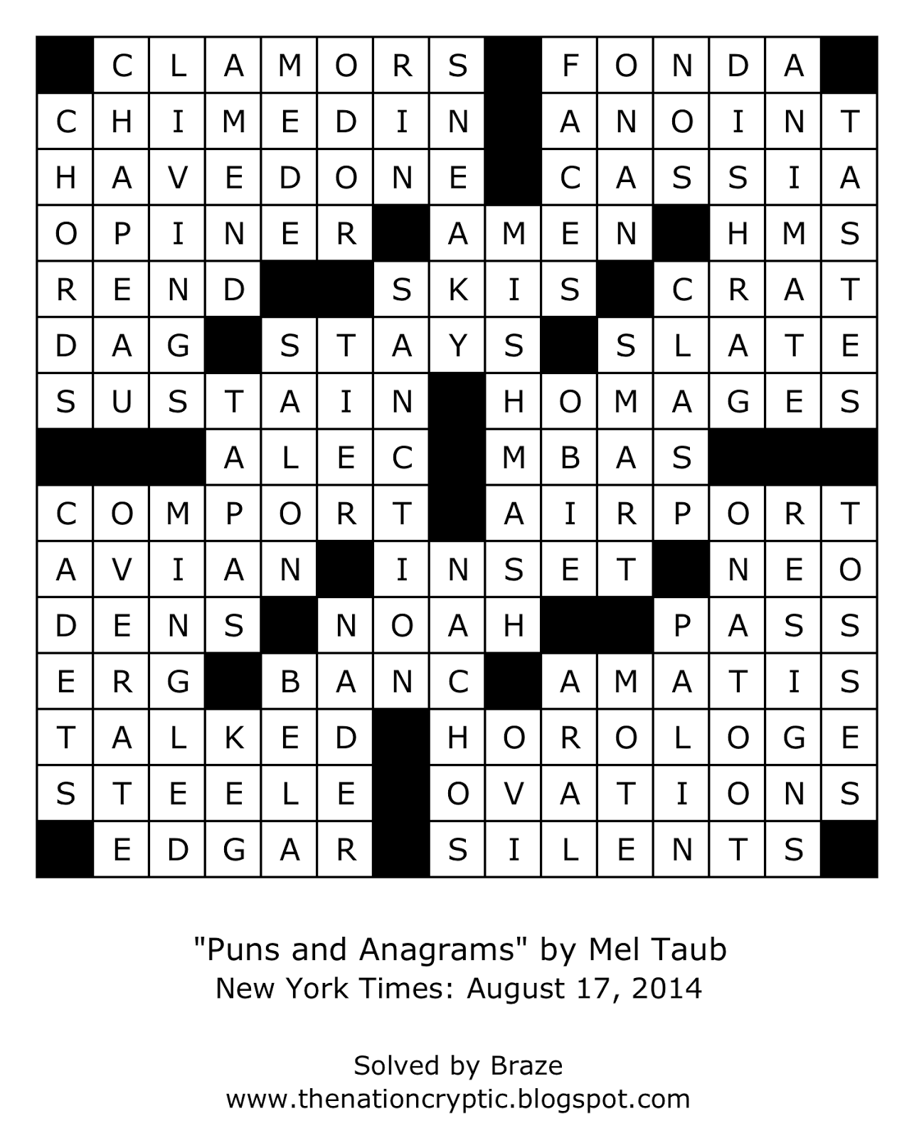 Seattle Times Nyt Crossword