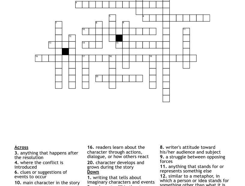 Short Peaceful Poem Crossword Puzzle Sitedoct