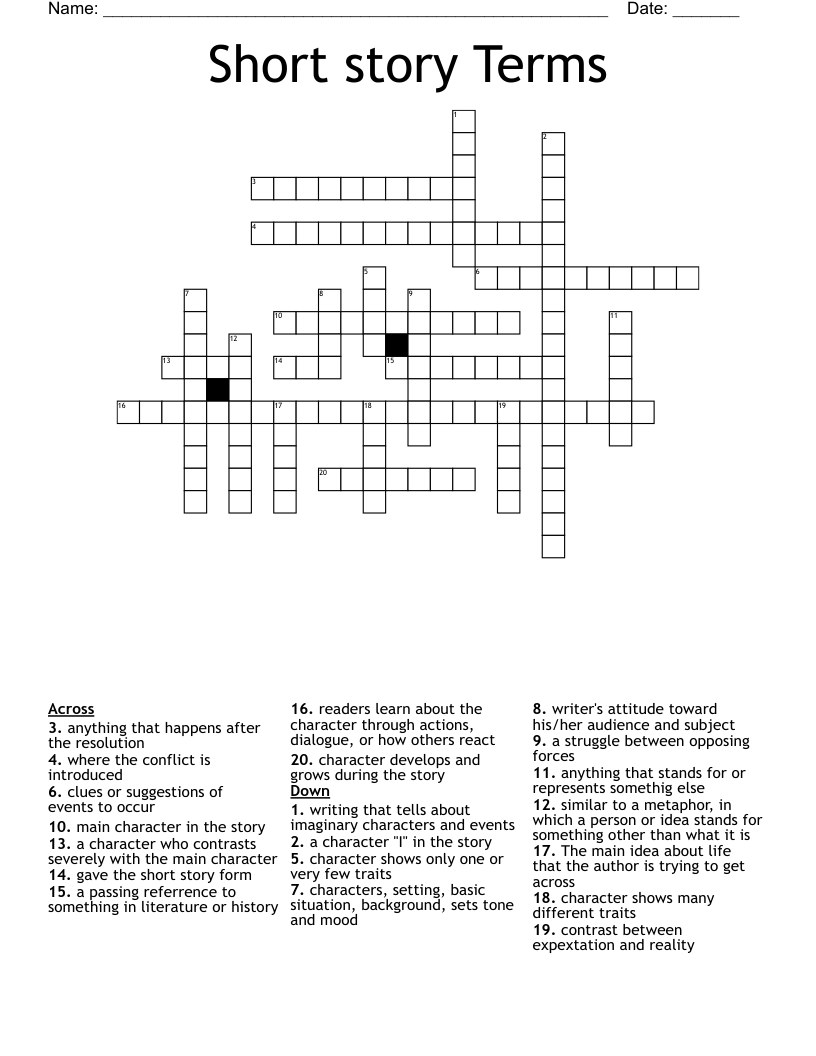 Short Peaceful Poem Crossword Puzzle Sitedoct