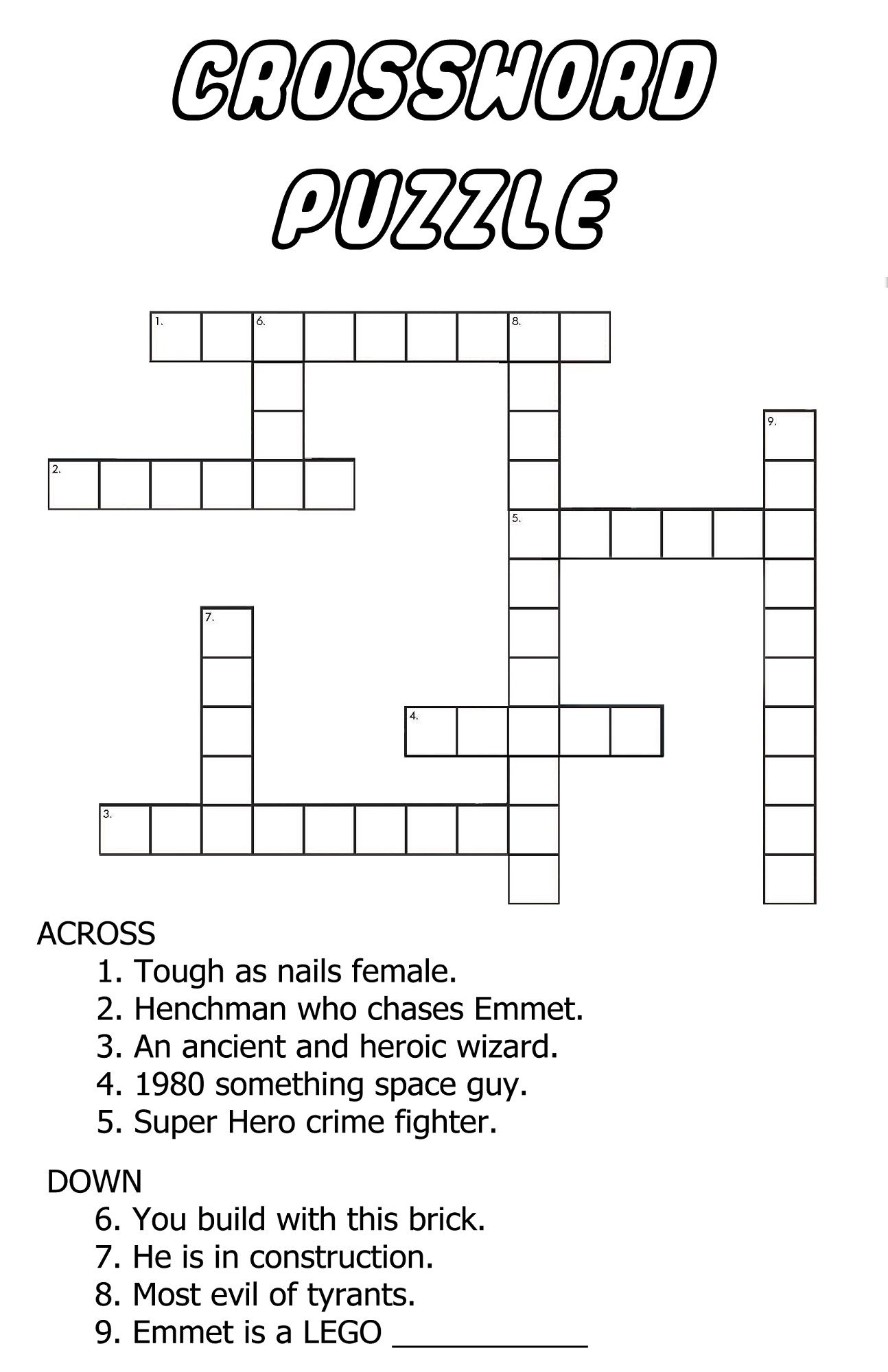 Simple Crossword Puzzles