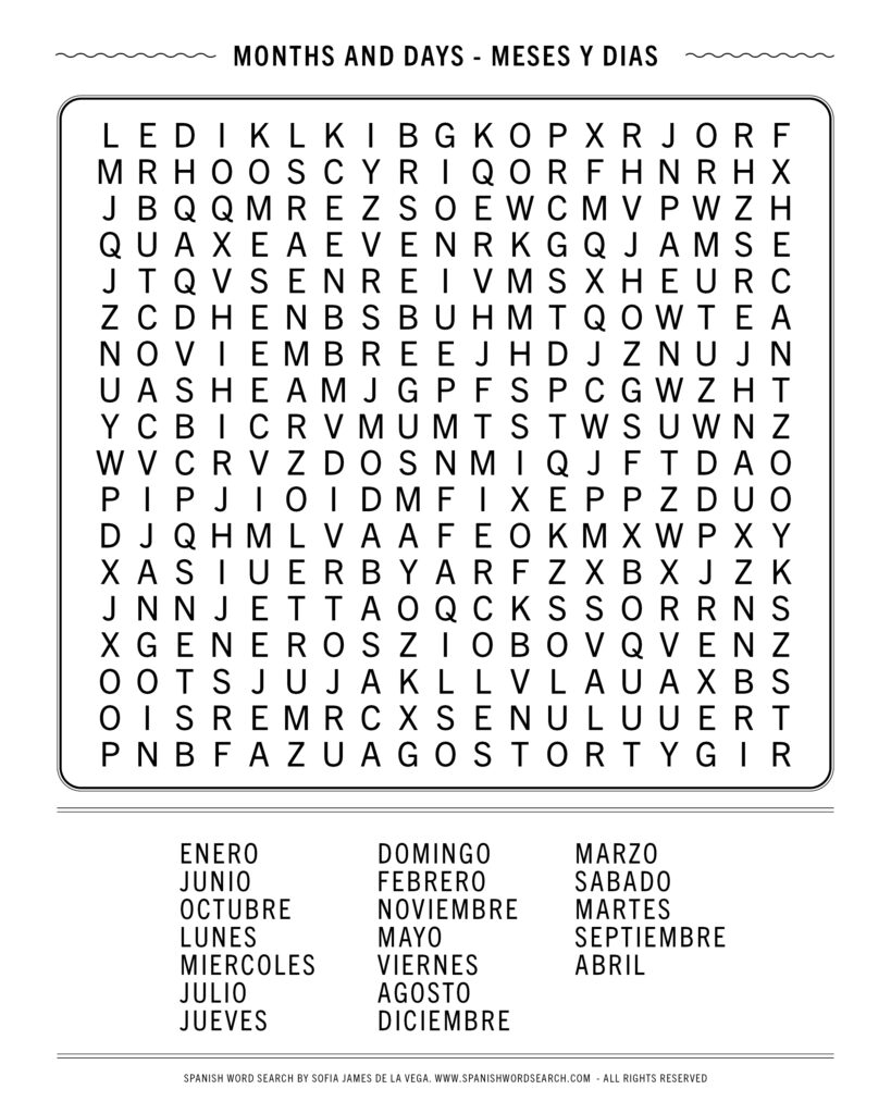 Simple Printable Word Search Puzzles In Spanish Word Search Maker