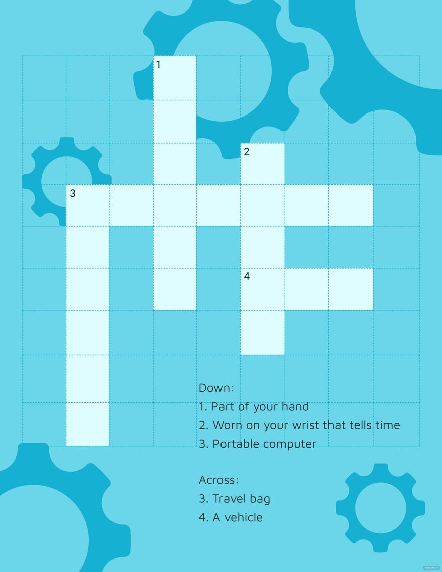 Small Crossword In Illustrator Photoshop Word Pages Download 