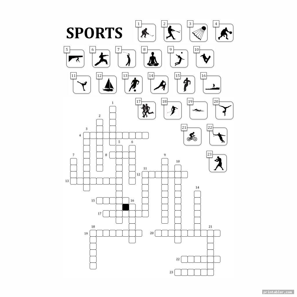 Sport Crossword Printable Gridgit