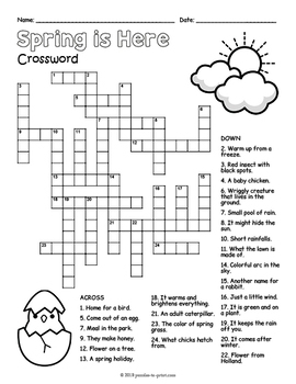 Spring Crossword Puzzle Free Printable HomeURL us