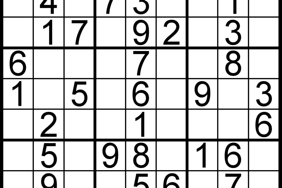 Sudoku Easy Puzzle Printable Oppidan Library