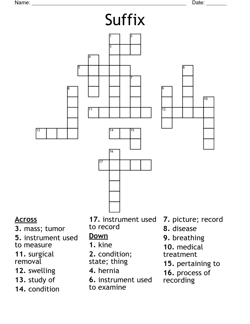 Suffix Meaning Full Of Crossword