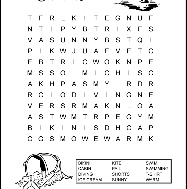 Summer Word Puzzles Printable