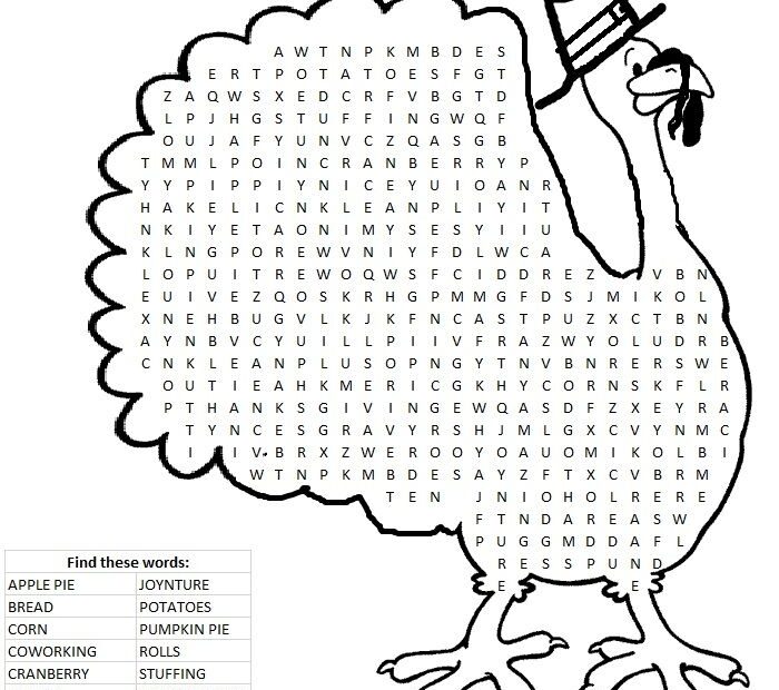 Thanksgiving Printable Word Puzzles Handy Printable Materials