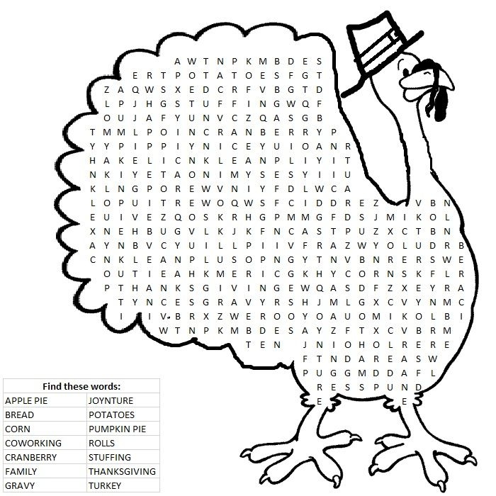 Thanksgiving Printable Word Puzzles Handy Printable Materials