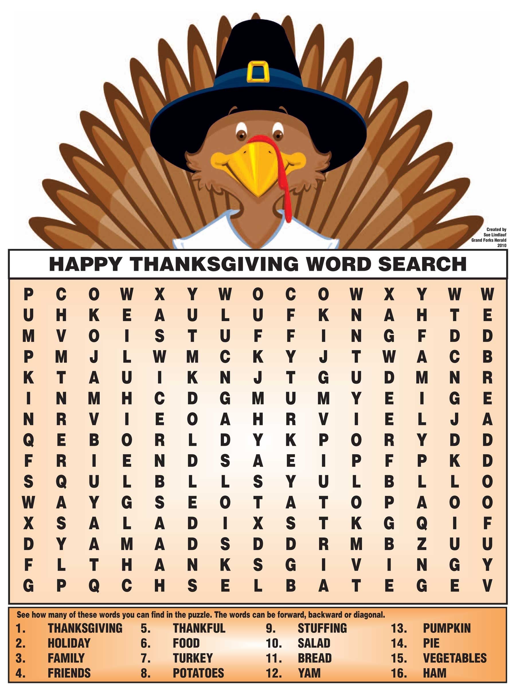 Thanksgiving Puzzles Printable Printable Word Searches