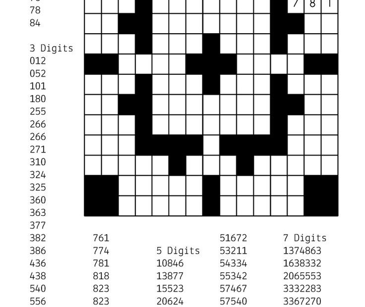 The Crossword Puzzle Is Shown In Black And White With Numbers On Each Side