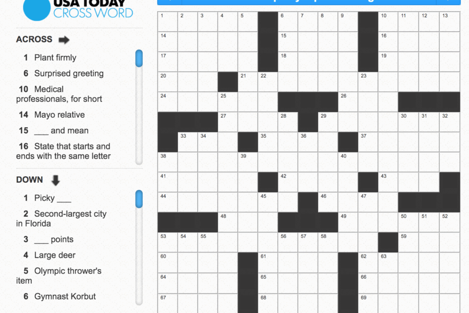 The KADEP Blog USA Today Crossword Puzzle James Crossword Puzzles