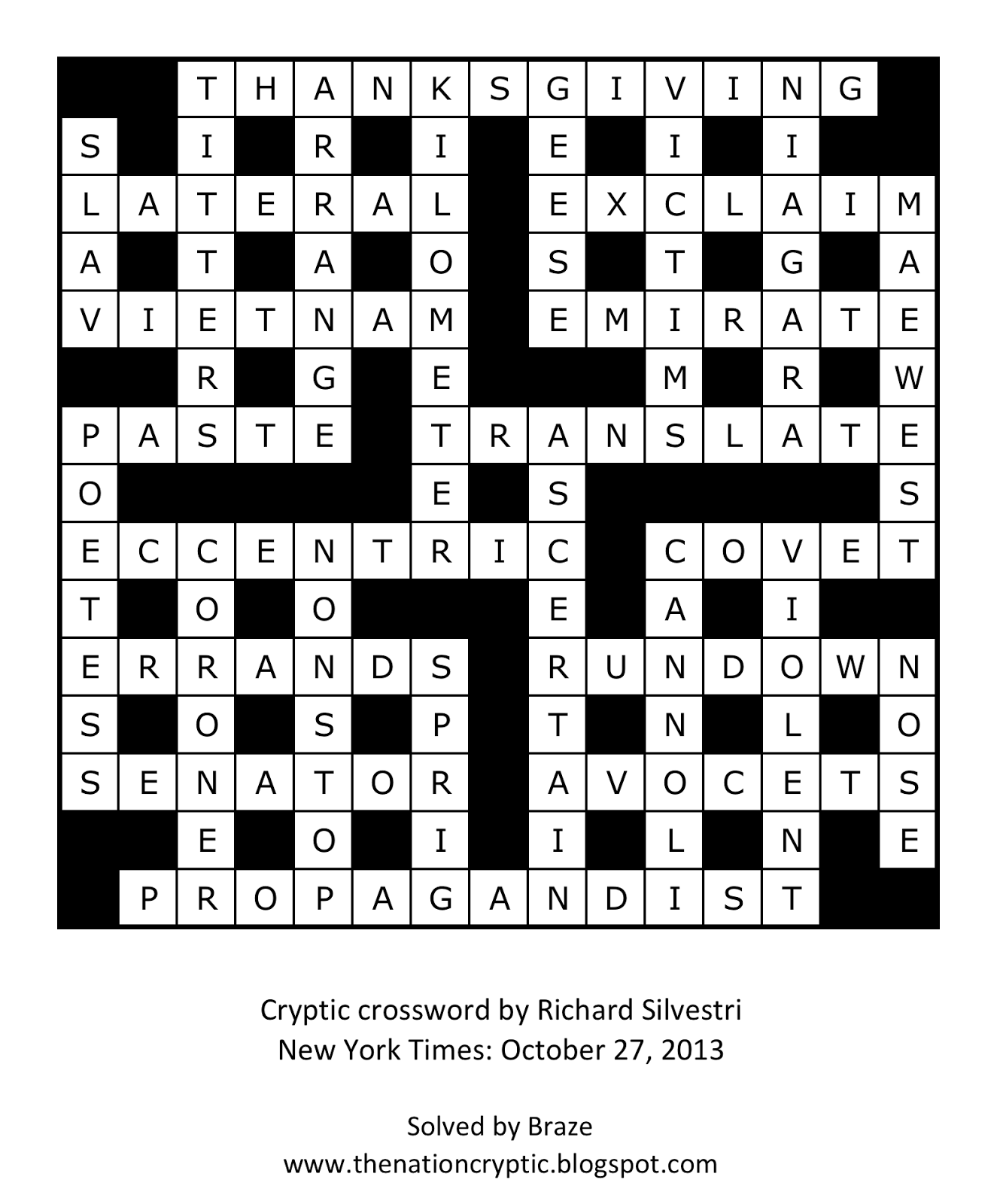 The Nation Cryptic Crossword Forum New York Times Cryptic Crossword 
