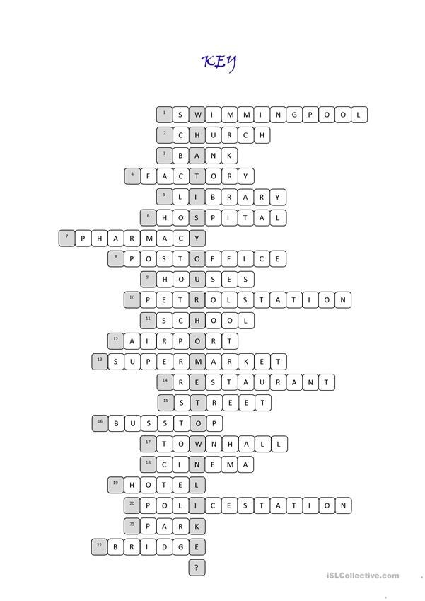 The Place Where I Live Crossword Puzzle Crossword Puzzle Writing 