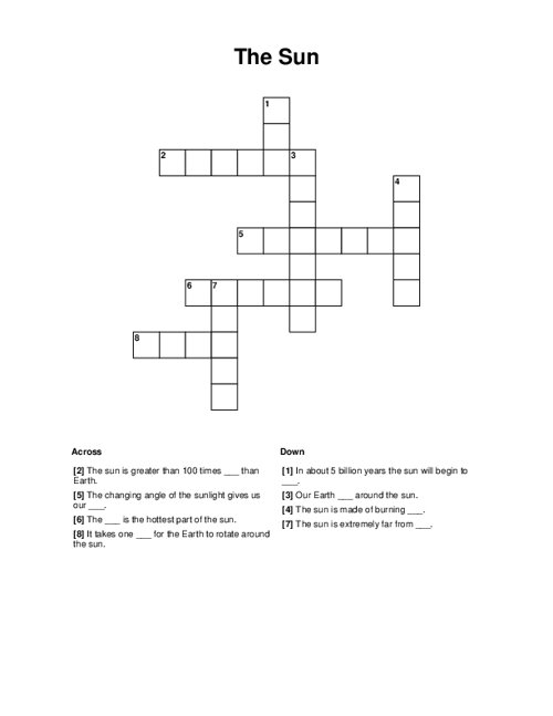 The Sun Crossword Puzzle