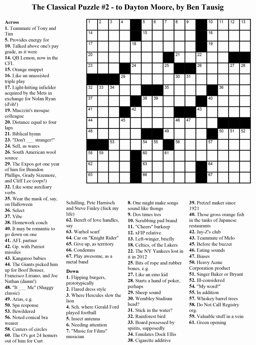 Toronto Star Crossword Puzzle Today Printable James Crossword Puzzles