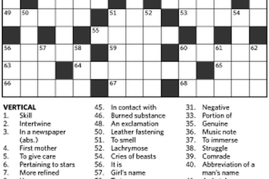 Toronto Sun Crossword Today Printable James Crossword Puzzles